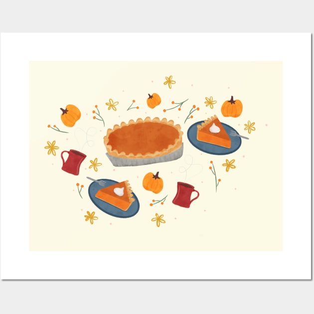 Thanksgiving Sweet Treat: Pumpkin Pie Dessert Wall Art by Maddyslittlesketchbook